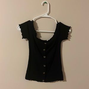 Black Off the Shoulder Top from Aeropostale, Size M
